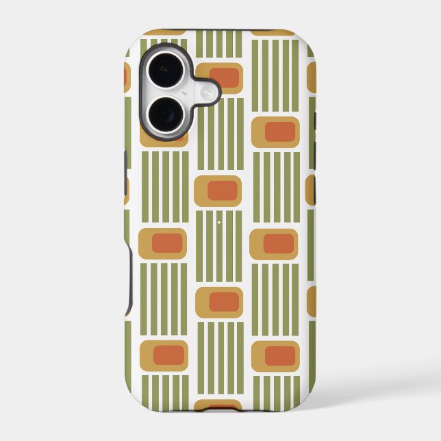 Green Lines and Boxes  Iphone Case (Back)