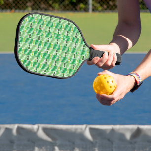 Green Lines and Boxes  Pickleball Paddle