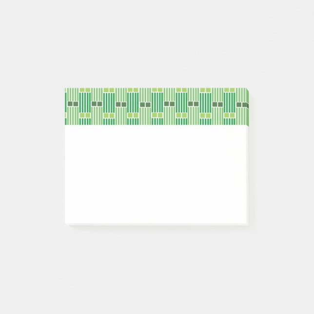 Green Lines and Boxes  Post-it Notes (Front)