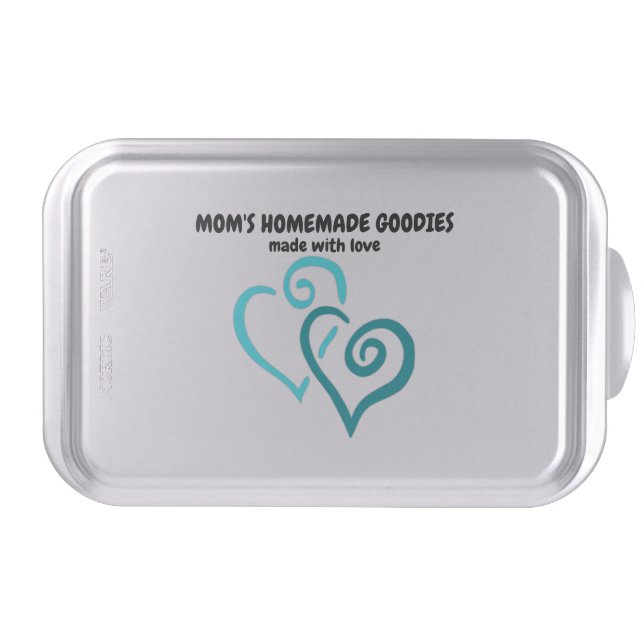 Green Linked Hearts Custom Message Cake Pan (Front)