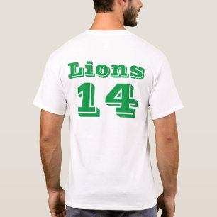 Green Lion Head  Front Team Name Number on Back T-Shirt