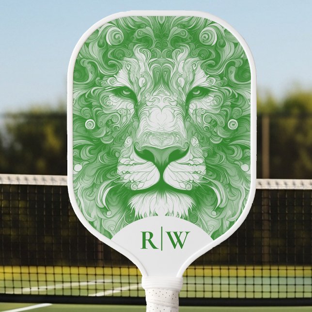 Green Lion illustrated  Carbon Fiber Pickleball Paddle (Creator Uploaded)
