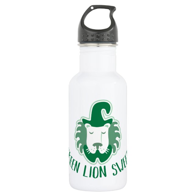 Green Lion Sweets Logo & Text Stainless Steel Water Bottle (Front)
