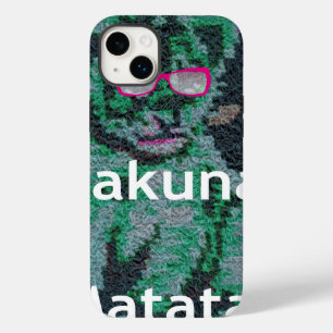 Green Lion with Pink Glasses "Hakuna Matata" Art Case-Mate iPhone 14 Plus Case