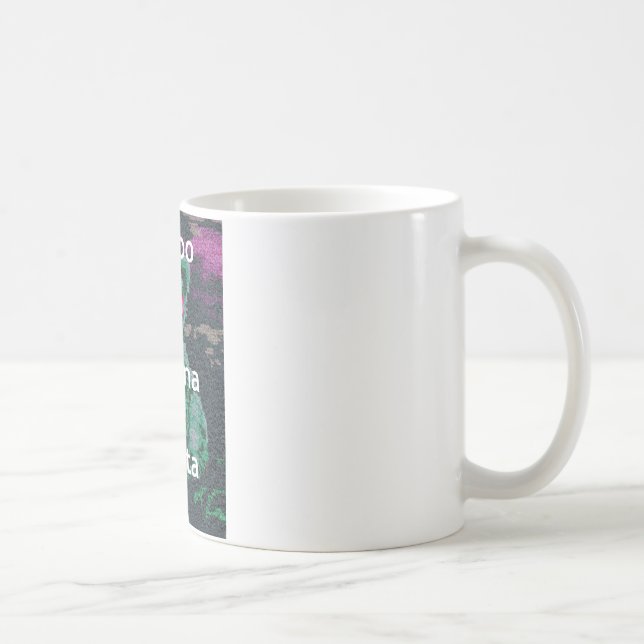 Green Lion with Pink Glasses "Hakuna Matata" Art   Coffee Mug (Right)