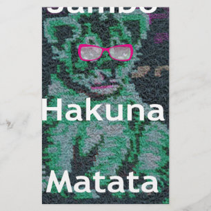 Green Lion with Pink Glasses "Hakuna Matata" Art Stationery