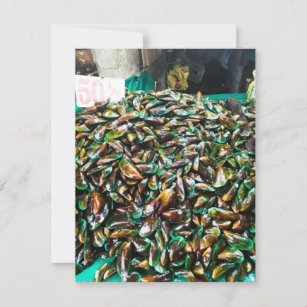 Green Lipped Mussels For Sale Flat Holiday Card
