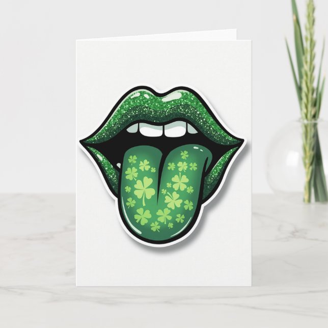 Green Lips Lucky Charm Card (Front)