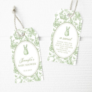 Green Little Bunny Baby Shower Thank You Tags