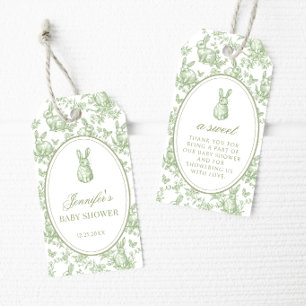 Green Little Bunny Baby Shower Thank You Tags