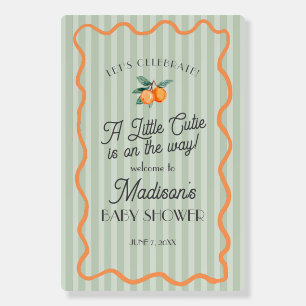 Green Little Cutie Citrus Baby Shower Welcome Foam Board