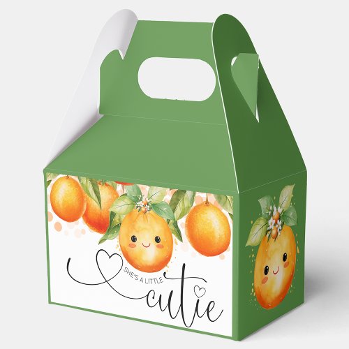 Green Little Cutie Orange Citrus Baby Shower Favor Boxes