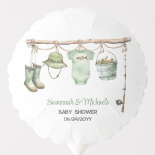 Green Little Fisherman Baby Shower Balloon
