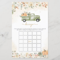 Green Little Pumpkin Baby Shower Bingo Game