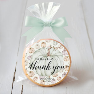 Green Little Pumpkin Baby Shower Thank You Classic Round Sticker