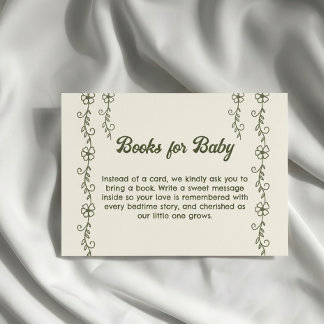 Green Little Wildflower Diaper Raffle Enclosure Card