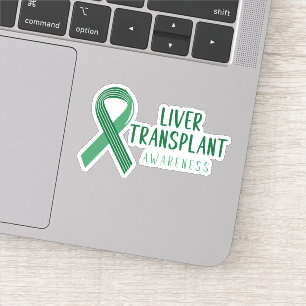 Green Liver transplant Ribbon Awareness Sticker