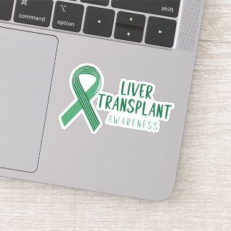 Green Liver transplant Ribbon Awareness Sticker