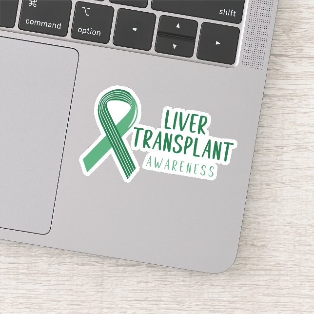 Green Liver transplant Ribbon Awareness Sticker (Detail)