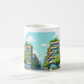 Green living eco freindly sustainable city coffee mug