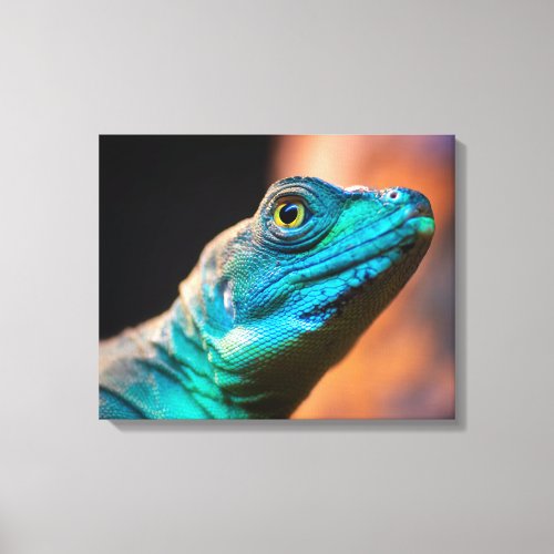 Green lizard canvas print