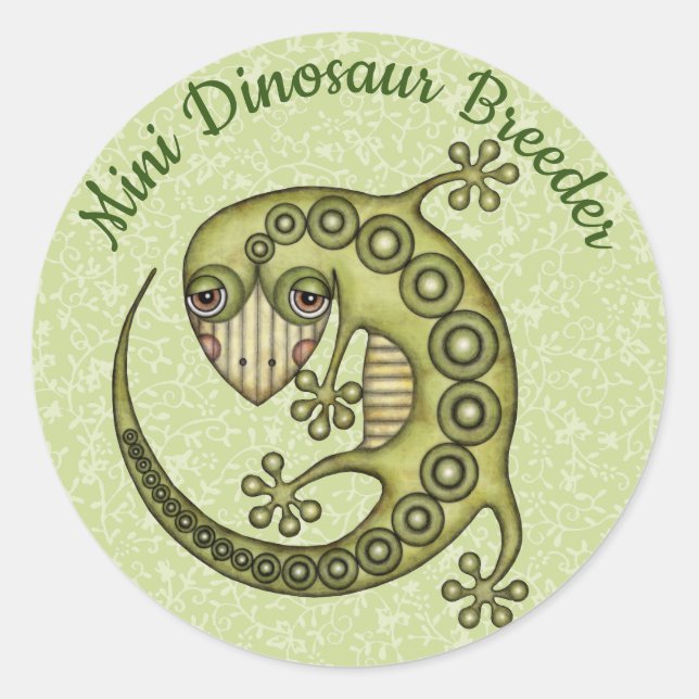 Green Lizard Classic Round Sticker (Front)