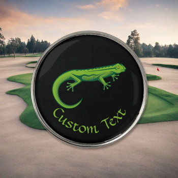 Green Lizard Golf Ball Marker by shortmyths at Zazzle