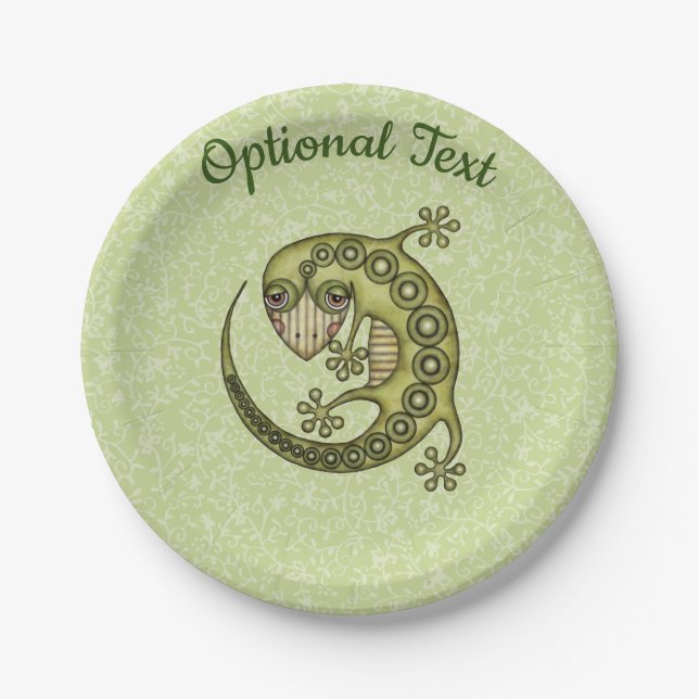 Green Lizard Paper Plates (Front)
