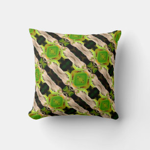 green lizard pattern abstract plain black throw pillow