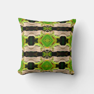 green lizard pattern abstract plain black throw pillow