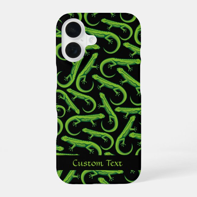 Green Lizard Pattern iPhone Case (Back)