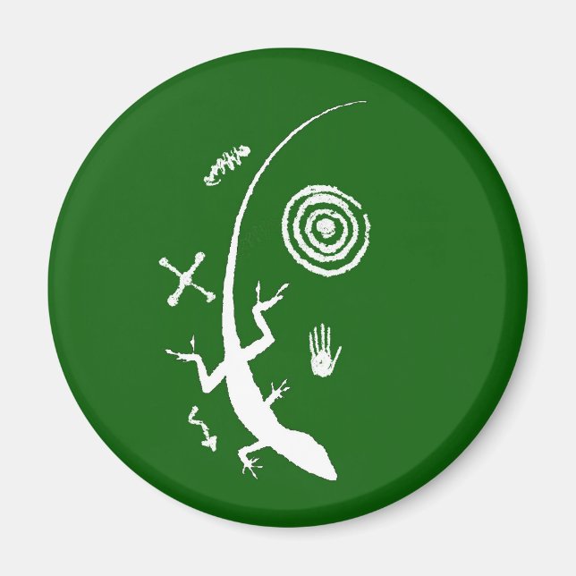 Green Lizard Petroglyph Magnet (Front)