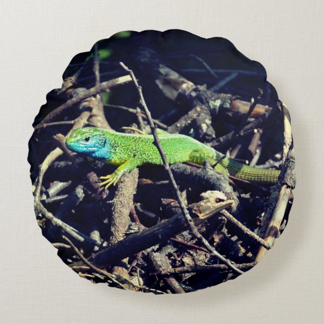 Green Lizard photo Pillow (Front)