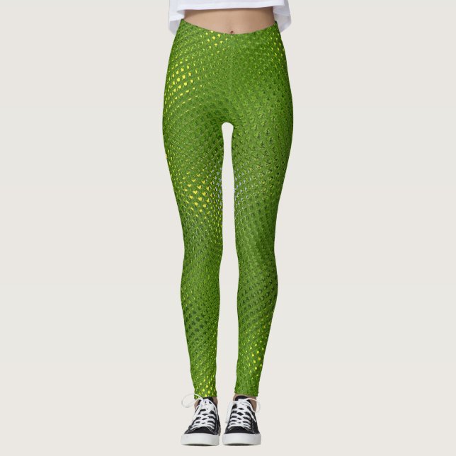 Green Lizard Print Leggings (Front)