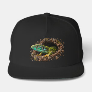Green Lizard Rocky Hideout Wildlife Snap Back Hat