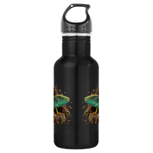 Green Lizard Rocky Hideout Wildlife Stainless Steel Water Bottle