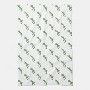 green lizard towel