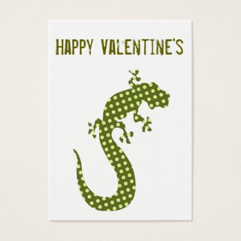 Green Lizard Valentine's  Minicard by happytwitt at Zazzle
