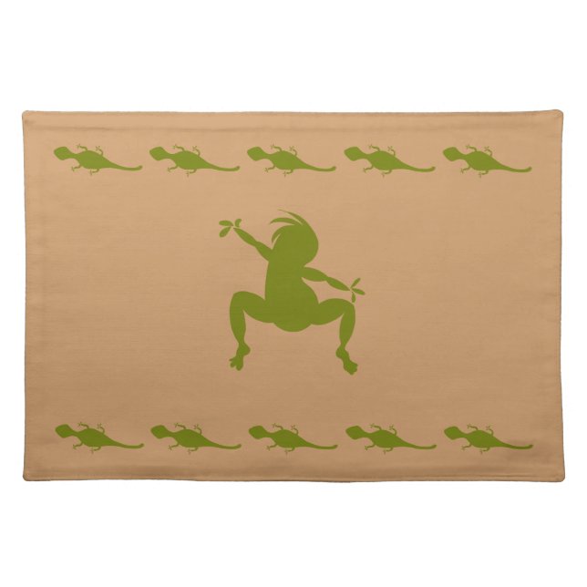 Green Lizards & Dancing Kokopelli Placemat (Front)