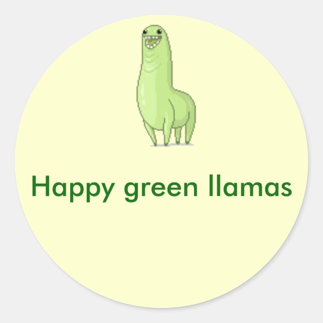 Green llama Sticker (Front)