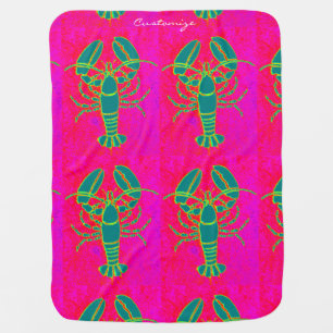 green lobsters Thunder_Cove pink Baby Blanket
