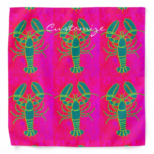 green lobsters Thunder_Cove pink Bandana (Front)