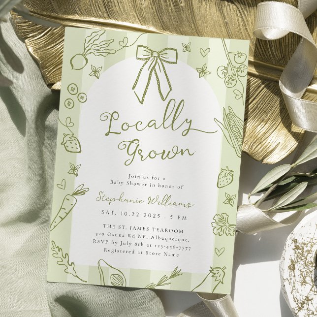 Green Locally Grown Farmers Baby Shower Invitation (Creator Uploaded)