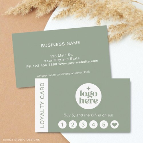 Green Logo Modern Professional Loyalty Card