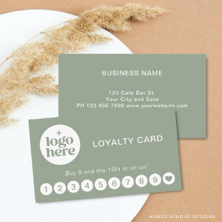 Green Logo Modern Professional Loyalty Card