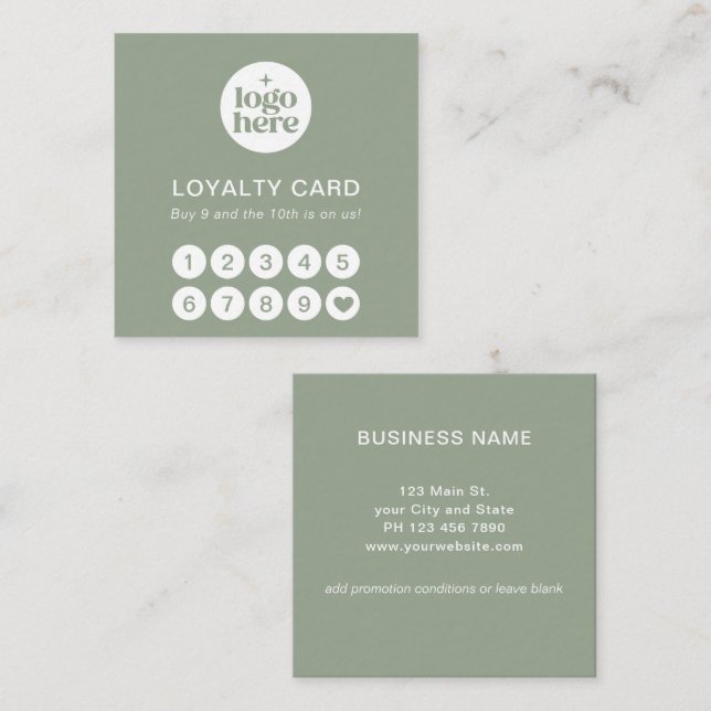 Green Logo Simple Professional Loyalty Card (Front/Back)