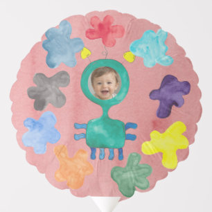 Green Long Neck Monster Birthday Party Balloon