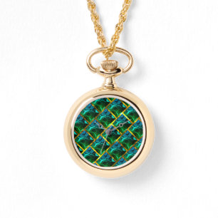 Green looks emerald, under gilt grid? watch