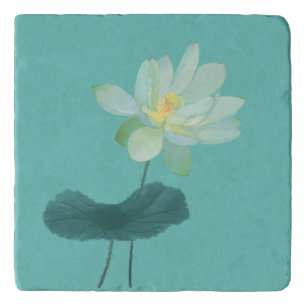 Green Lotus Flower Asian Inspired Trivet