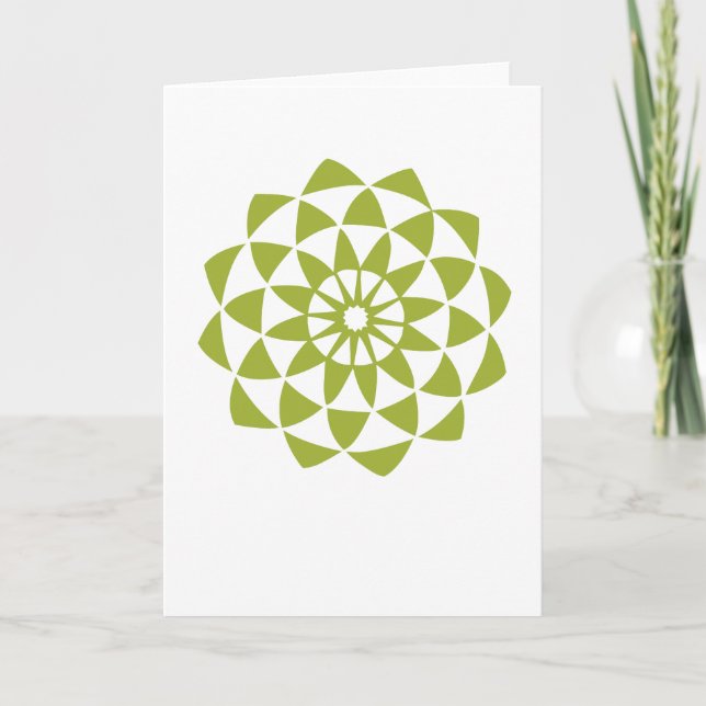 Green Lotus Flower Card (Front)
